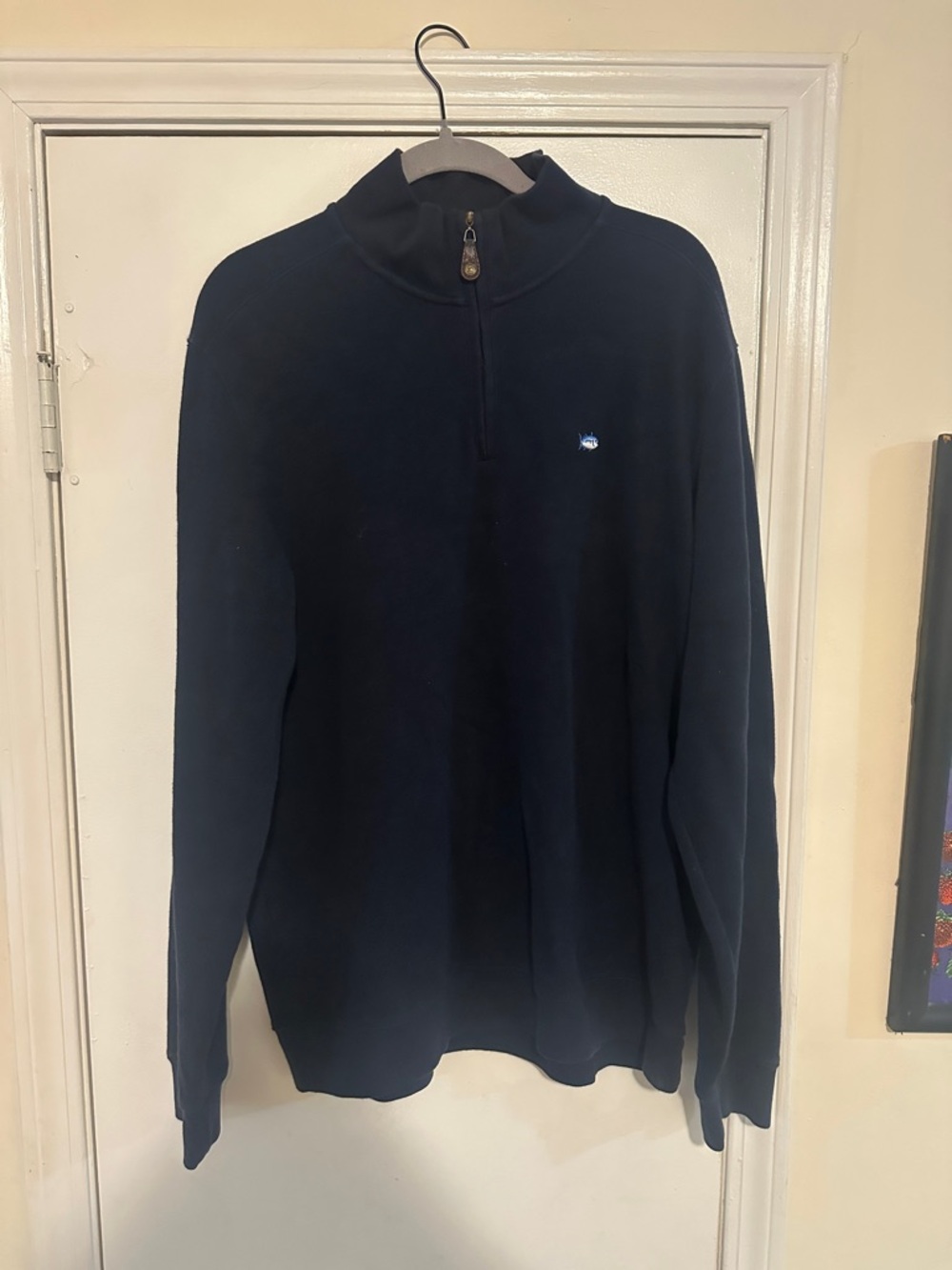 Southern Tide Men's Navy Half-Zip Sweater with Embroidered Logo